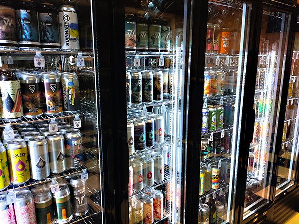 beer fridge display